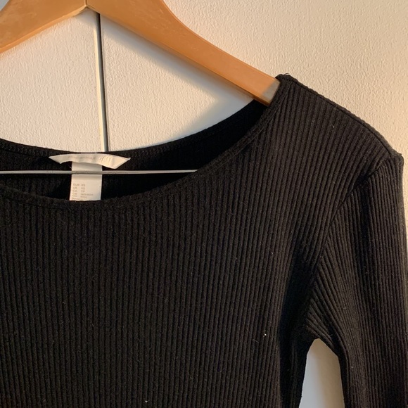 H&M XS Black Knit Long Sleeve Sweater Dress - Picture 2 of 3